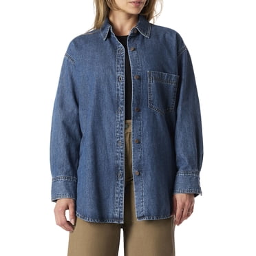 Levi Strauss Signature™ Chemise en Jean Boyfriend Décontractée Vintage pour Femme