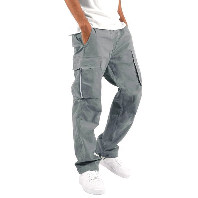 Pantalon Cargo pour Homme à Design Uni avec Poches pour un Usage Polyvalent en Plein Air, Confortable, Style de Rue, Pantalon Utilitaire de Travail pour un Usage Quotidien
