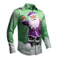 thumbnail image 1 of Kcodviy Mens Christmas Santa Digital Button Down Dragon Shirt 3D Printed Button Lapel Button Down Long Sleeve Shirt Top, 1 of 4