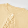 thumbnail image 4 of SROBPTY Cardigans d'Automne pour Filles, Cardigan Tricoté Uni à Col Rond à Manches Longues pour Enfants, Veste en Laine Décontractée Beige 5 Ans, 4 of 4