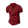 thumbnail image 3 of Mens Pullover Stand Collar Button Pocket Short Sleeve Top Sports Stand Collar Top/Shirt, 3 of 5