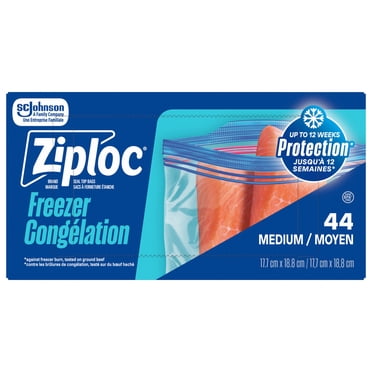 Ziploc® Freezer Bags with Stay Open Technology, Medium, 44 Bags