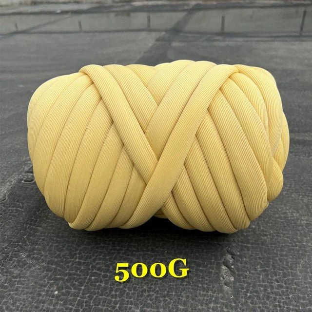New Striped Core Spun Crochet Yarn Ice Silk Feeling Polyester Cotton Rope for Handbag Pet Nest Fashion Home Decoration