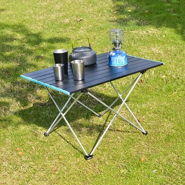 Kieccall Table de Camping Portable, Table Pliante Légère avec Dessus en Aluminium et Sac de Transport, pour Pique-Nique en Plein Air, Plage, Randonnée, Pêche et Tailgates