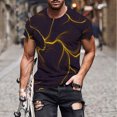 thumbnail image 1 of Qertyioot Hommes Imprimer Manches Courtes Col Rond T-shirt Décontracté Mode Manches Courtes Dégagement, 1 of 5