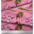 thumbnail image 3 of Soimoi Cotton Poplin Fabric Lighthouse,Bird & Tree Nature Print Fabric by the Yard 56 Inch Wide, 3 of 3