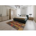 thumbnail image 4 of Ahgly Company Indoor Rectangle Abstract Red Brown Checkered Area Rugs, 2' x 5', 4 of 6