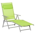 thumbnail image 1 of Outsunny Chaise Longue Extérieure Inclinable Pliante Réglable - Ensemble de 1, Vert, 1 of 9