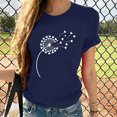 thumbnail image 1 of Meichang T-Shirts Graphiques Tendance pour Femmes Nouveauté Drôle Mignon T-Shirts à Imprimé Pissenlit Décontractés Col Rond Manches Courtes T-Shirts Légers Hauts, 1 of 7