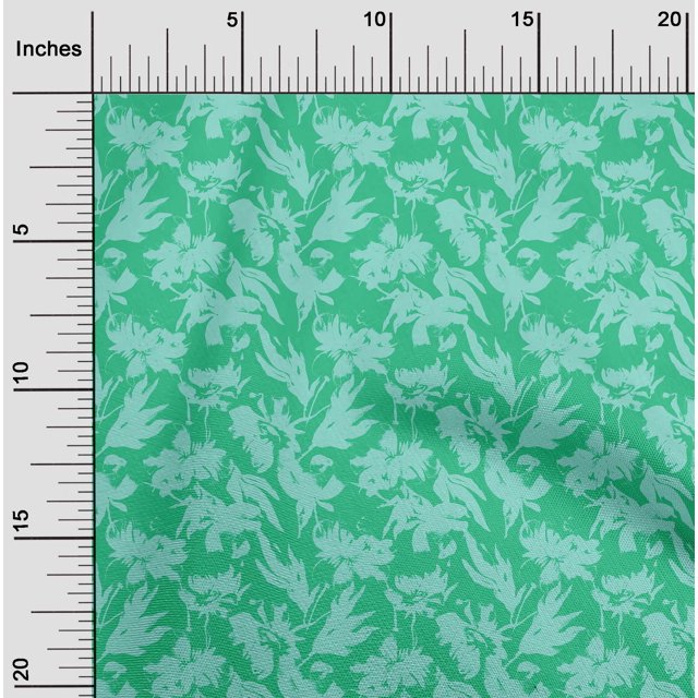 oneOone Tissu Polyester Lycra Vert Mer Floraux Matériel de Robe Tissu Imprimé Tissu au Mètre 56 Pouces de Large