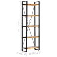 thumbnail image 4 of vidaXL 5-Tier Bookcase 60x30x180 cm Solid Mango Wood, 4 of 4