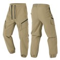thumbnail image 1 of LOVZFMLL Cargo Pants for Men's Casual Sport Pocket Drawstring Zipper Solid Color Elastic Waist Jogger Pants, 1 of 1
