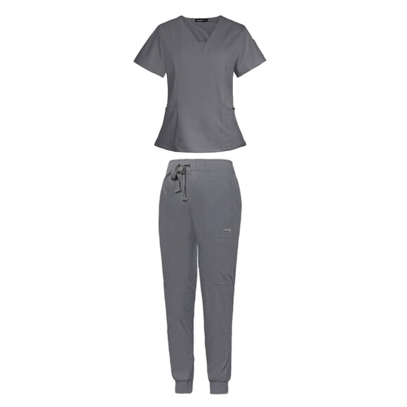 Men Women Scrubs Set V Neck Scrub Top and Pants Unisex Soft and Breathable Nurse M
