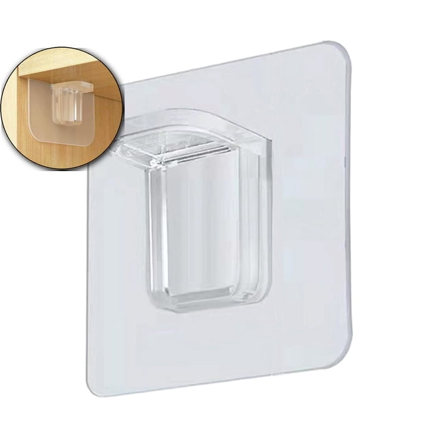 Dvruxg Support d'Étagère d'Armoire en PVC Transparent Sans Perçage 2,76 X 2,76 Pouces Sans Perçage Support Invisible