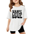 thumbnail image 1 of Girls Summer Oversized T-Shirts - Short Sleeve, Crewneck, Solid Color - Casual Basic Tops, 3-14 Years, 1 of 5