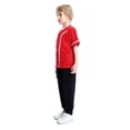 thumbnail image 4 of TOPTIE 2 Pack Kids Baseball Jersey Boy's Button Down Sport T Shirts Tops-Red White-10T, 4 of 6