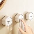 thumbnail image 1 of Non Punched Towels Cloths Storage Plugs Household Kitchen Bathroom Wall Adhesive Hooks Door Hooks Rear Hooks 3 PCS, 1 of 8