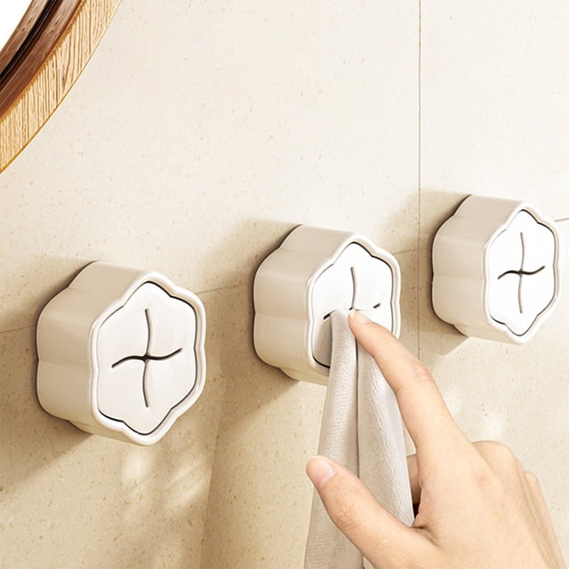 Non Punched Towels Cloths Storage Plugs Household Kitchen Bathroom Wall Adhesive Hooks Door Hooks Rear Hooks 3 PCS