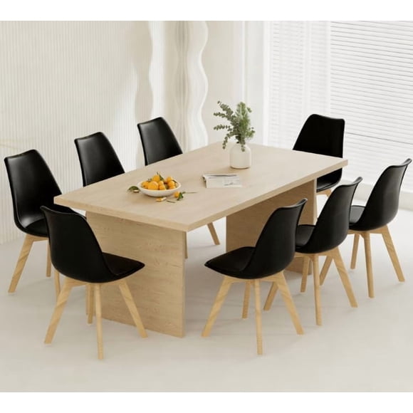 YLGJ Chaises de Salle à Manger Mi-Siècle, Ensemble de 4, Cuir PU, Pied en Bois Massif