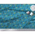 thumbnail image 2 of Soimoi Blue Velvet Fabric Cactus Leaves Print Fabric by the Yard 60 Inch Wide, 2 of 3