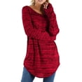 thumbnail image 1 of Timegard Hauts Grande Taille pour Femmes Col Rond Ajusté Basique T-Shirts Longs Automne Décontractés Amples Confortables Hauts, 1 of 2