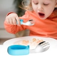 thumbnail image 1 of Deals of The Day! Gspmoly Short Handled Fork Spoon 316 Stainless Steel Elbow Training for Children'S Tableware Learning to Spoons and Complementary Food Deals of The Day, 1 of 2