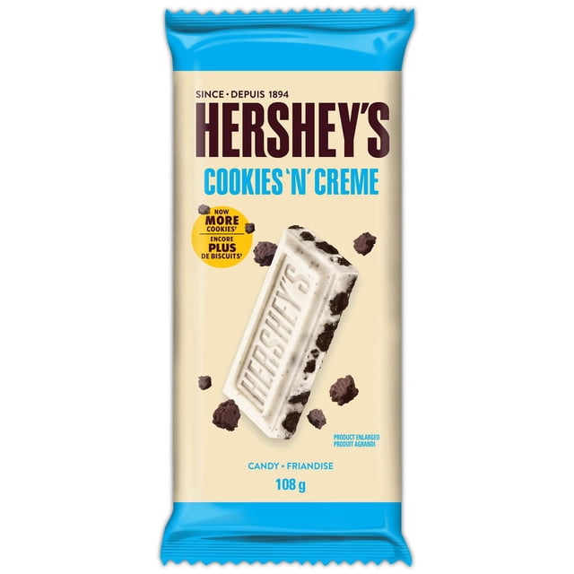 HERSHEY'S COOKIES 'N' CREME Family Size Candy Bar, Great for sharing- Stock up now, 108g