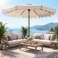 thumbnail image 4 of Costway Parasol de Patio 9 Pi avec Sacs de Sable à Base Lestée, Inclinaison à Bouton-Poussoir, Manivelle, Nervures Robustes, Beige, 4 of 10