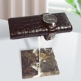 thumbnail image 3 of jifeng PU Leather Watch Holder Display Stand Base Storage Bar Black Organizer Crocodile pattern, 3 of 7