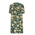 thumbnail image 4 of Ovzne Robes Grande Taille pour Femmes aux Formes Robe d'Été Femmes Été Poches Robes Imprimées Ample Col en V Manches Courtes Robes Robe de Vacances Manches Courtes Imprimée Liquidation, 4 of 5