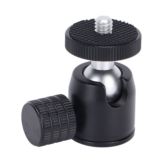 Mini Ball Head, Ball Head With Hot Shoe Mount Adapter 1/4 Inch Screw And Hot Shoe Mount Adapter For Fill Light Replacement For Tripod Black Ball,Red Ball,Silver Ball