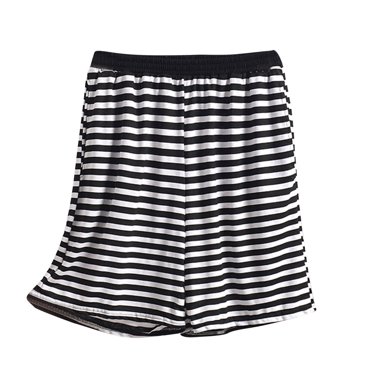 Lenpel Women's Plus Size Pajama Shorts Striped Elastic Waist Soft Comfy Lounge Sleep Shorts Cozy Pj Bottoms with Pockets