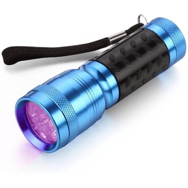 Led UV Flashlight Torch 14leds Mini Portable Ultraviolet Lamp 365nm-395nm Gel Nail Curing Uv Light Linterna Lampe Torche Adhesive Flashlight Ultraviolet Lamps (1 Pack)