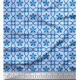 thumbnail image 1 of Soimoi Blue Poly Georgette Fabric Talavera Poblana Ethnic Print Sewing Fabric Yard 52 Inch Wide, 1 of 3