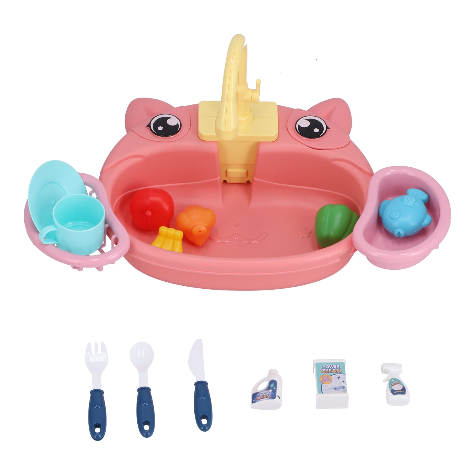 Spptty Pretend Play Kitchen Sink Toys,Kitchen Sink Play Set Plastic Interactive Pretend Kitchen Sink Toys For Kids Over 3 Years Old,Kitchen Sink Play Set