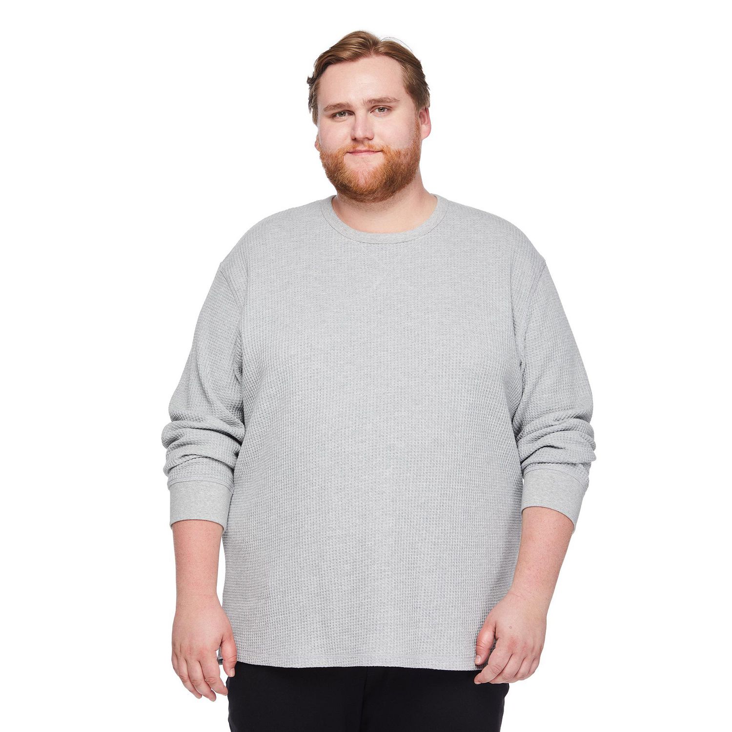 George Big Men's Waffle Crew Neckline Popover