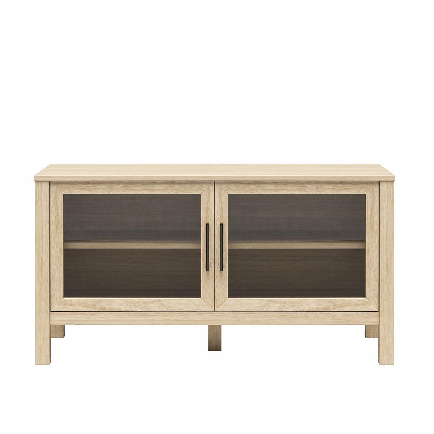 Meuble TV avec porte en verre Mainstays, pin printanier