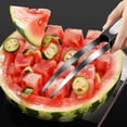 thumbnail image 4 of Vrorvz 304 Stainless Steel Watermelon Slicing and Eating Tool Fruit Divider with Solid Handle Watermelon Cutting Gadget for Suit Summer Appetizers Easy to Clean and Use, 4 of 8