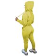thumbnail image 4 of MAWCLOS Ladies Two Piece Outfit Drawstring Tracksuit Sets Long Sleeve Jogger Set Straight Leg Sports Hooded Neck Sweatsuits Yellow 2XL, 4 of 4