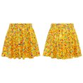 thumbnail image 1 of Lejafay Girls Flared Pleated A-Line Skirts Shiny Metallic Dance Performance Costume Cheerleading Uniform Yellow XL, 1 of 7