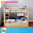 thumbnail image 2 of BEDSMART Solid Wood Full Over Full Bunk Bed With Trundle | Natural, 2 of 6