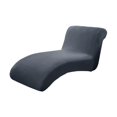 thumbnail image 1 of Housse Extensible pour Chaise Longue de Salon Sans Accoudoirs Gris Foncé, 1 of 8