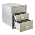 thumbnail image 1 of Armoire à Trois Tiroirs en Acier Inoxydable Robuste pour Cuisine Extérieure - Organisateur de Rangement Encastré Résistant aux Intempéries avec Poignées - Espace de Cuisson Extérieur - Modèle L5, 15.6 Pouces L x 20.5 Pouces H x 20.3 Pouces P, 1 of 7