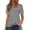 Grey, variant on Women's Shirt, Short Sleeve V-Neck Top, Casual Stretch Blouse for Women, Comfortable & Lightweight for Daily Wear, Please Check Size Chart