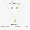 thumbnail image 1 of Goldtone August Peridot Birthstone CZ Earring & Necklace Set, 1 of 2