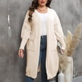 thumbnail image 2 of CEHVOM Women's Fashion Solid Color Plus-Size Loose MIDI Style Double Pockets Sweater Tops Clearance, 2 of 4