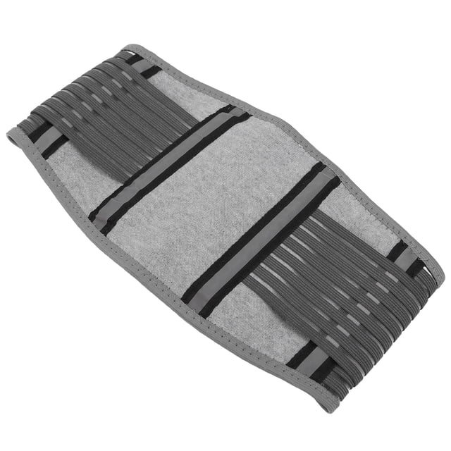 Lumbar Support Belt, Waist Wrap for Back Pain made of breathable fabric with a length of approximately 93cm and width of 16cm. Features include four support belts for strong lumbar spine support, a large area hook for easy adjustment, and a design suitable for men and women. This rib belt is grey with black accents and is designed for waist girths of approximately 61-79cm.