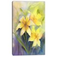 thumbnail image 2 of Watercolor Painting Yellow Lily Flower - Large Floral Canvas Artwork, 2 of 4