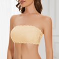 thumbnail image 2 of Women's Strapless Lace Bandeau Bra Padded Tube Top Transparent Straps, 2 of 5