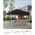 thumbnail image 3 of 10x10 Pop Up Canopy with One Button Push Setup - Heavy Duty Outdoor Canopy Tent with Portable Roller Bag - 3 Adjustable Height, 4 Weight Bags, 8 Stakes & 4 Guy Ropes Included, 3 of 7